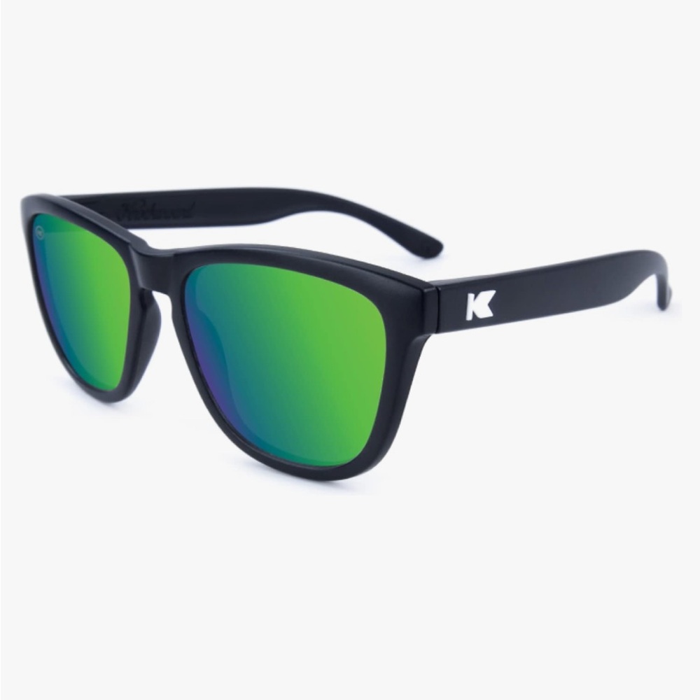 Knockaround Polarized Black/Green Moonshine Premium Sunglasses. NWT.